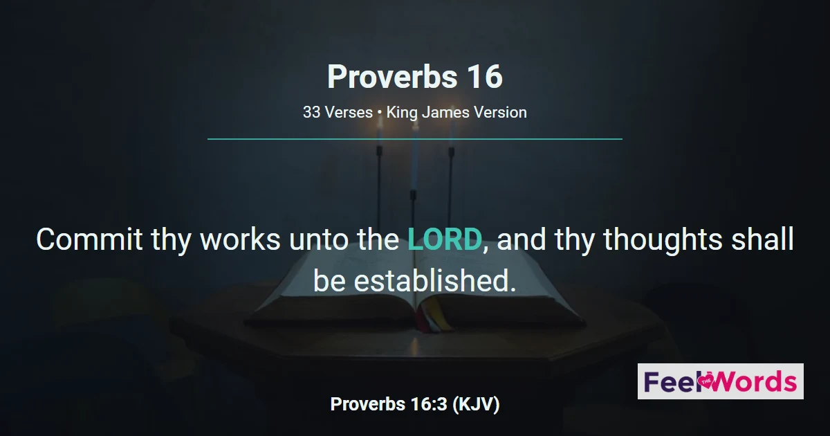 Proverbs 16: Commit Thy Works to God
