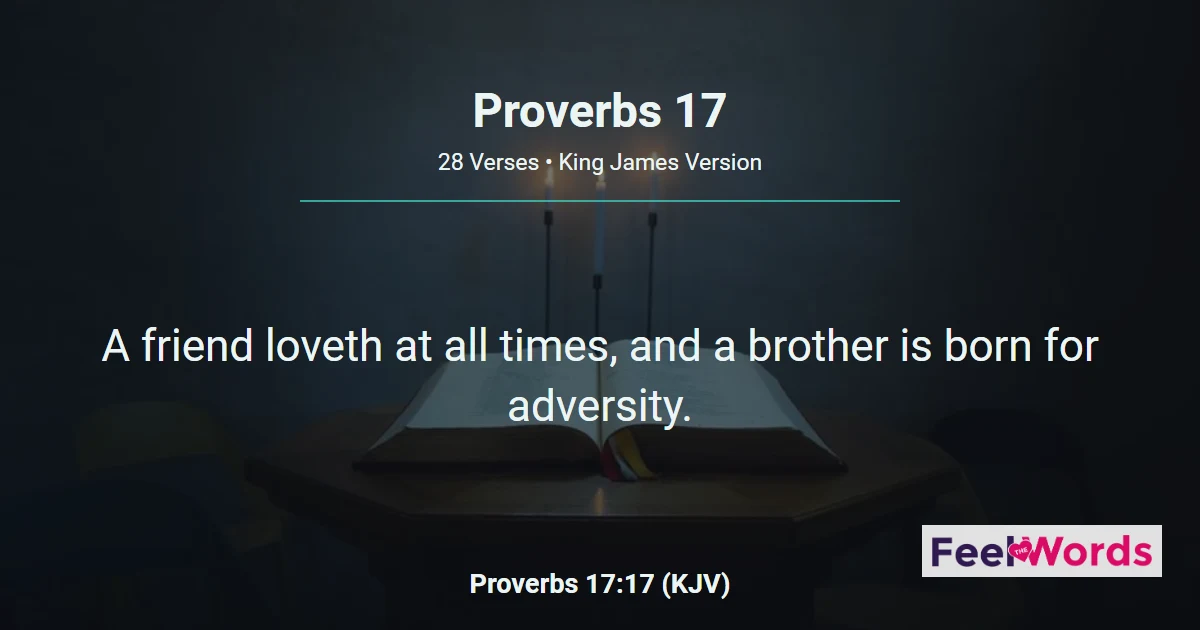Proverbs 17: A Friend Loves at All Times