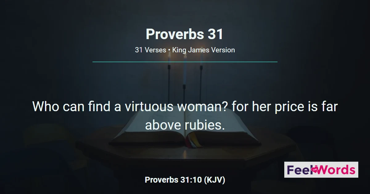 Proverbs 31: King Lemuel and the Virtuous Woman