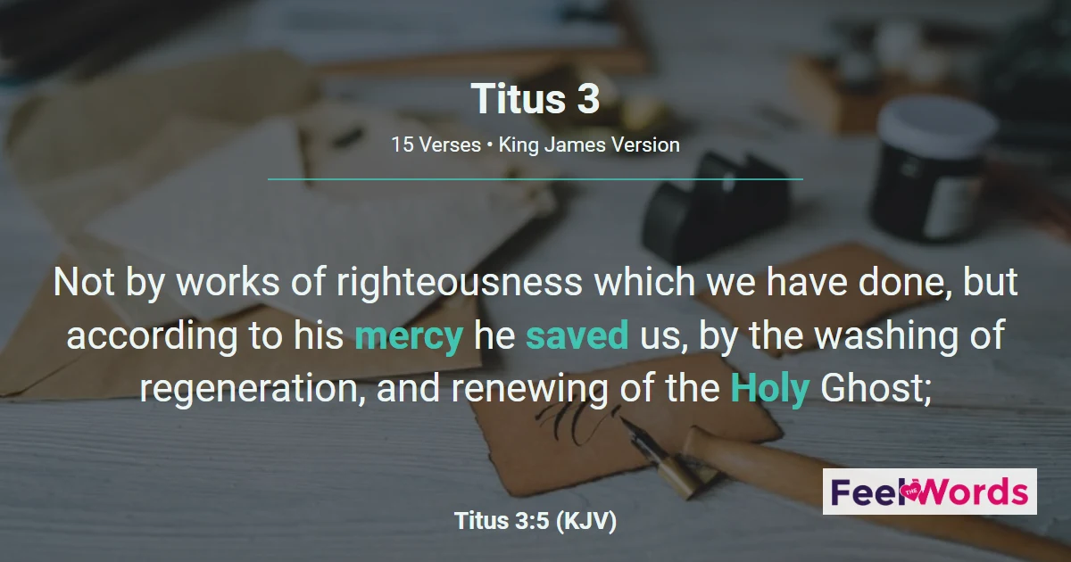 Titus 3: Saved by His Mercy, Not Works