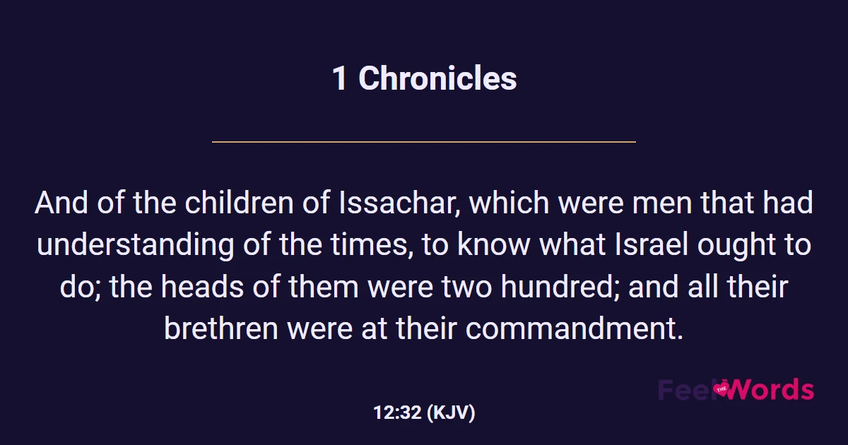 1 Chronicles 12:32 (KJV) - Bible Verse