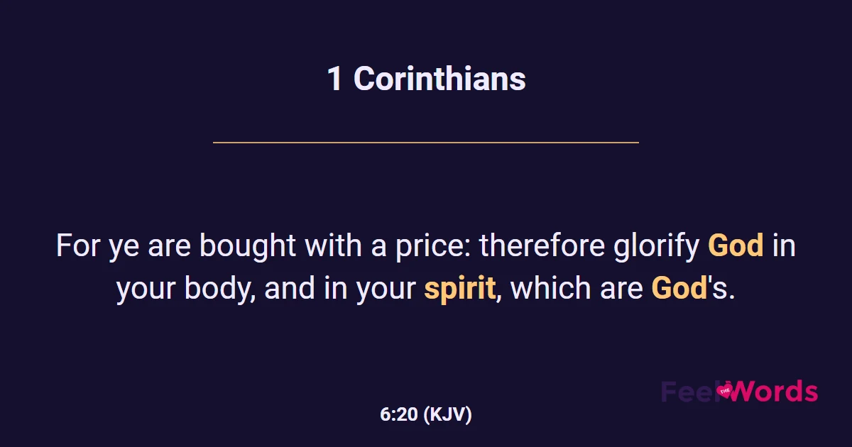1 Corinthians 6:20 (KJV) - Bible Verse