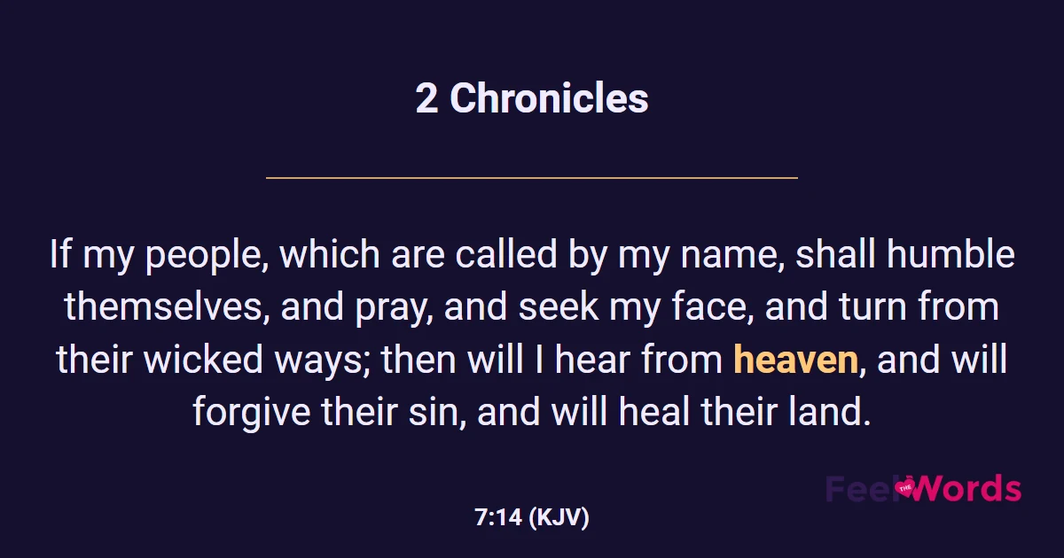 2 Chronicles 7:14 (KJV) - Bible Verse