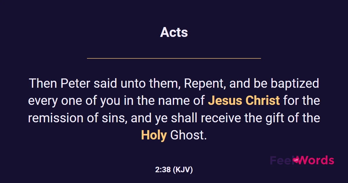 Acts 2:38 (KJV) - Bible Verse