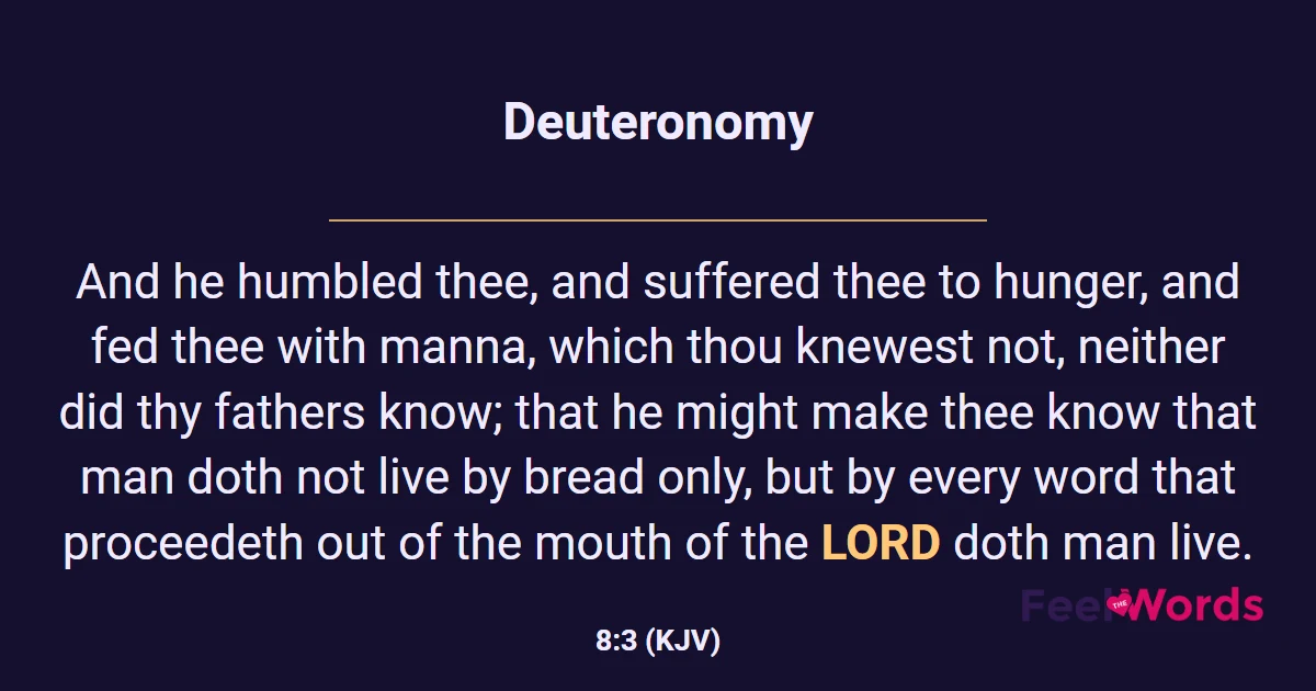 Deuteronomy 8:3 (KJV) - Bible Verse