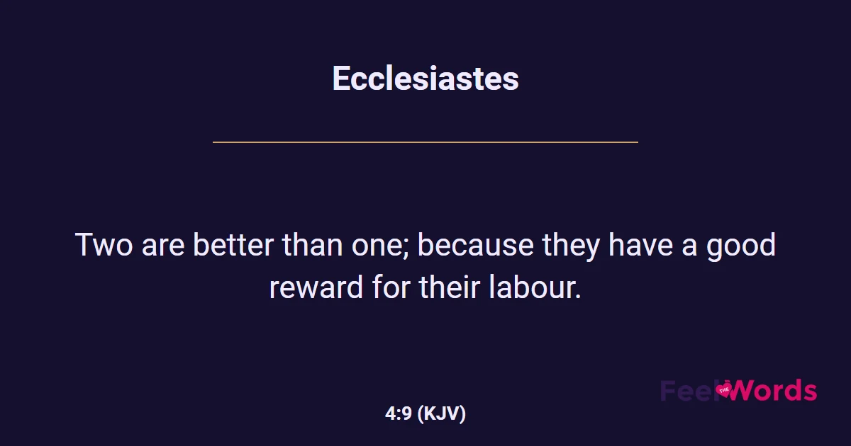 Ecclesiastes 4:9 (KJV) - Bible Verse
