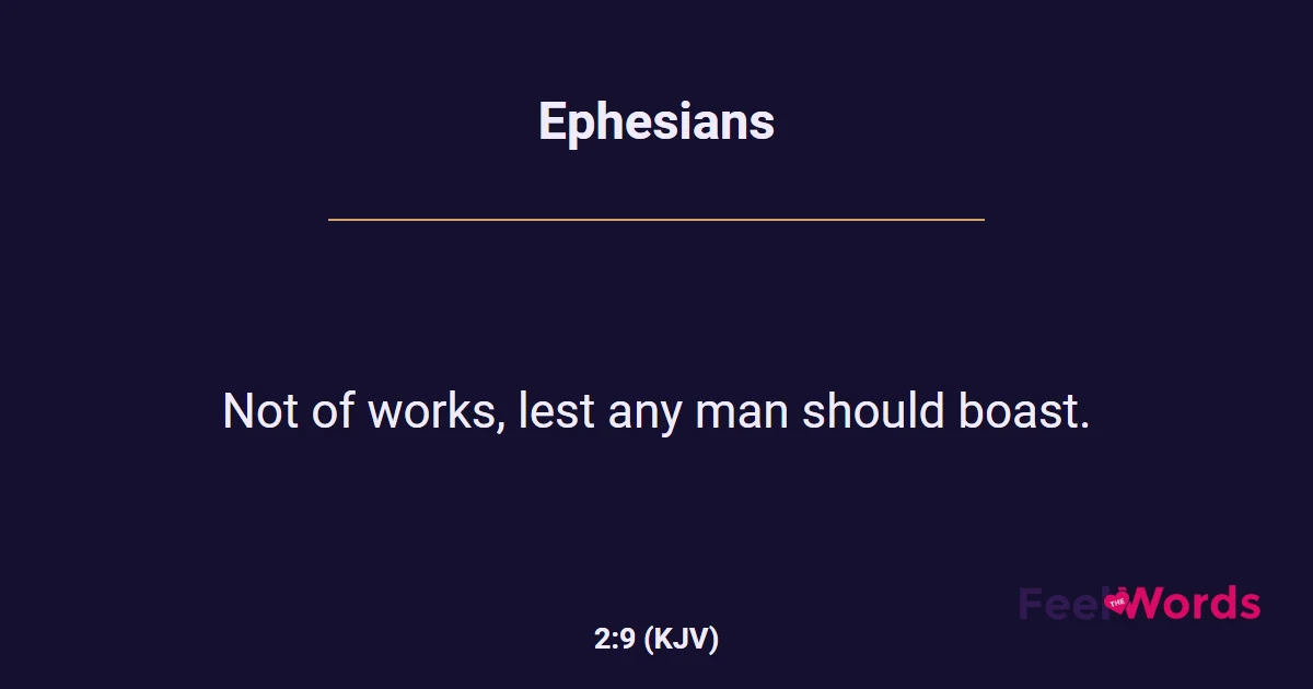 Ephesians 2:9 (KJV) - Bible Verse