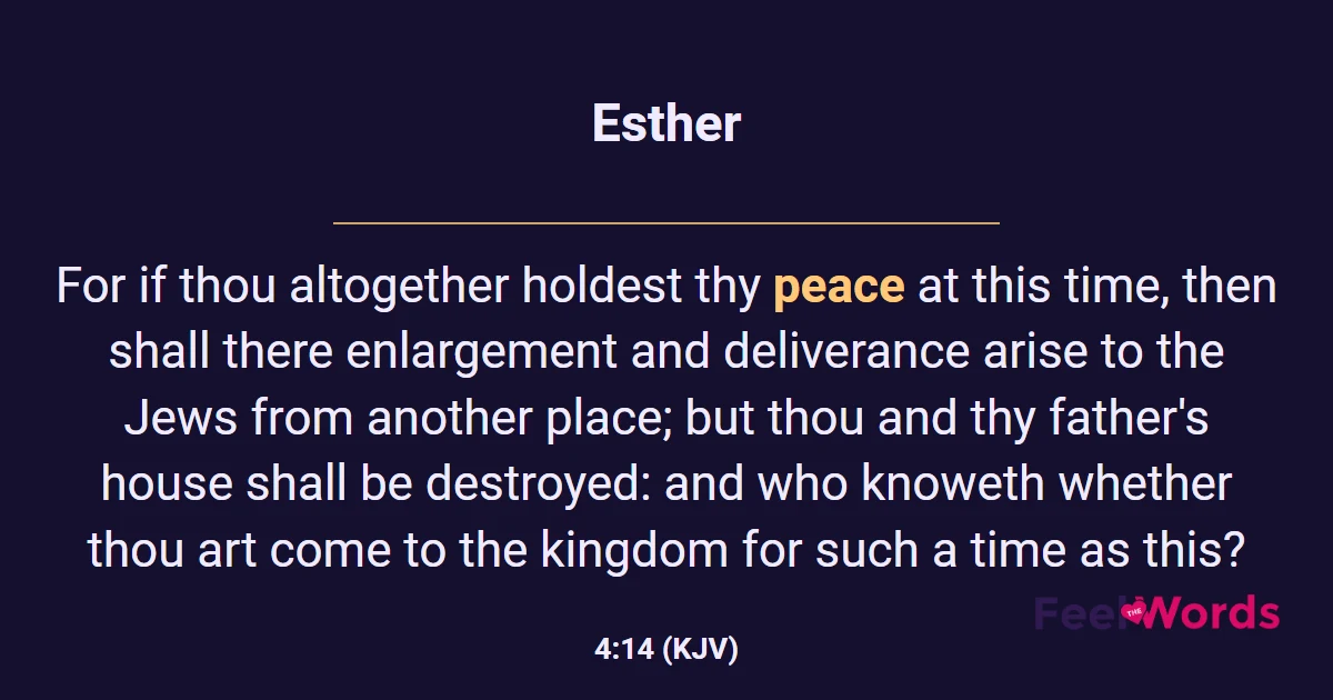 Esther 4:14 (KJV) - Bible Verse