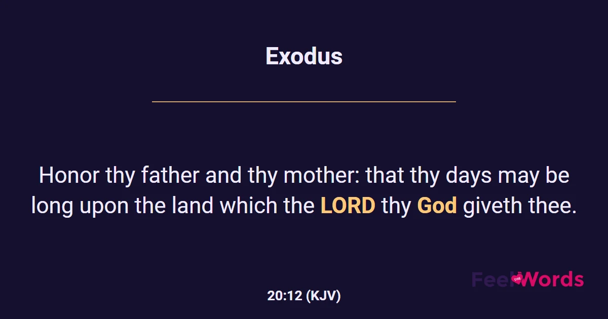 Exodus 20:12 (KJV) - Bible Verse