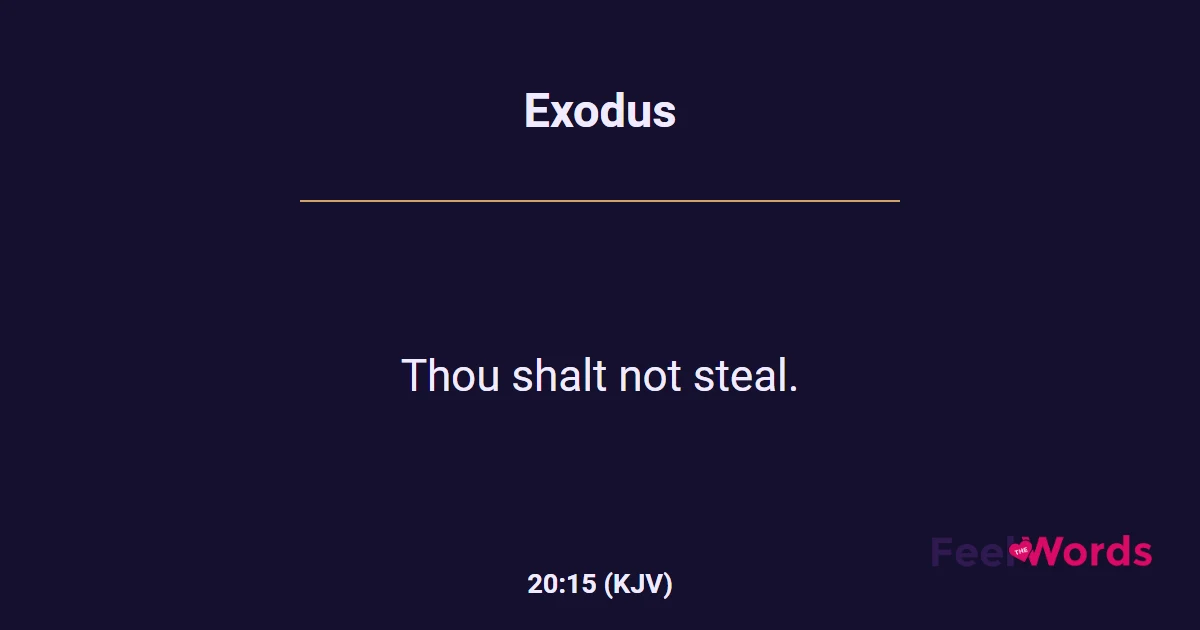 Exodus 20:15 (KJV) - Bible Verse