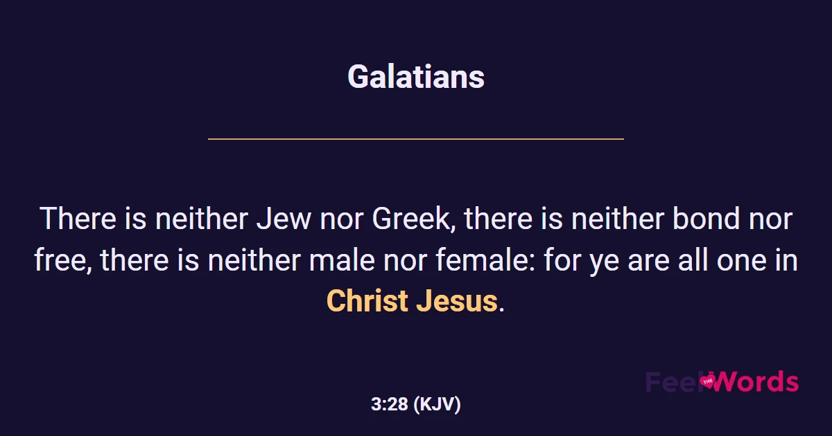 Galatians 3:28 (KJV) - Bible Verse