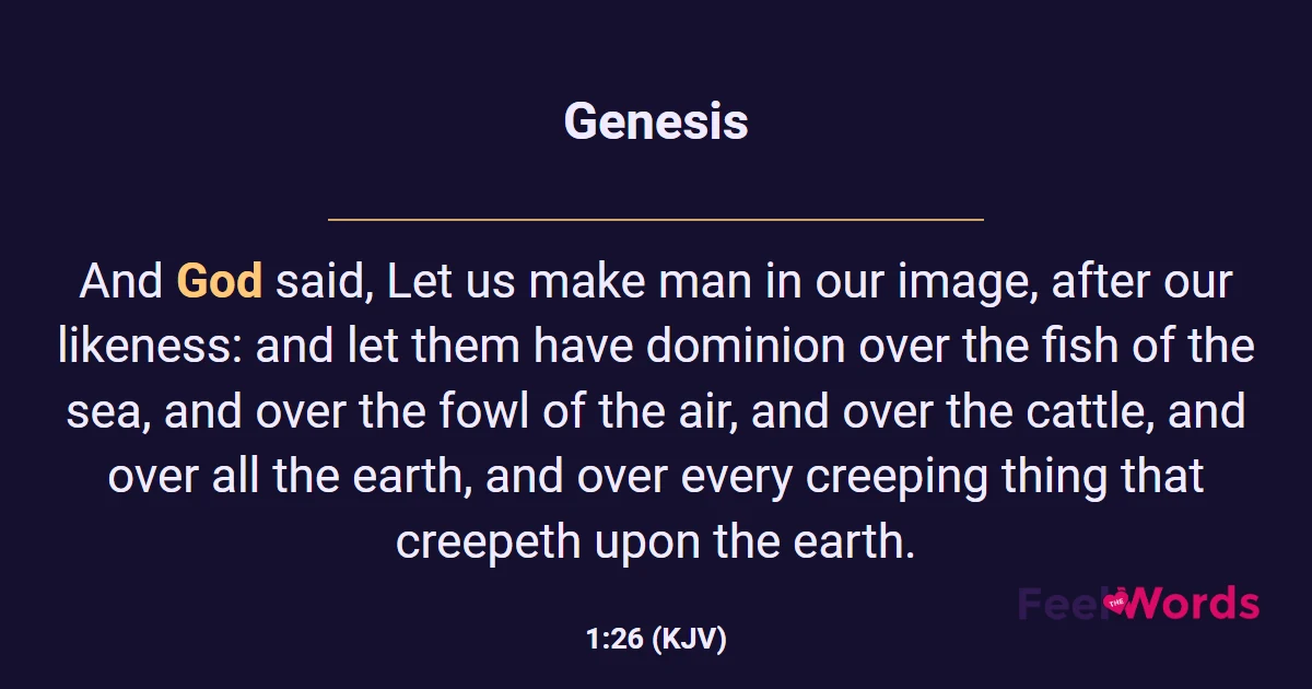 Genesis 1:26 (KJV) - Bible Verse
