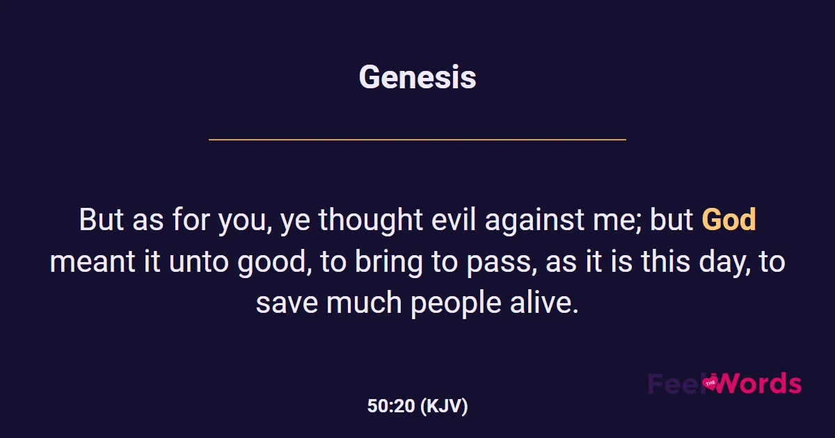Genesis 50:20 (KJV) - Bible Verse