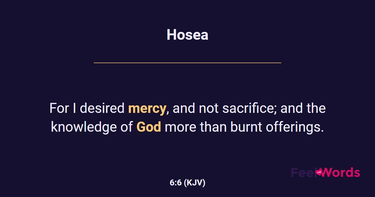 Hosea 6:6 (KJV) - Bible Verse