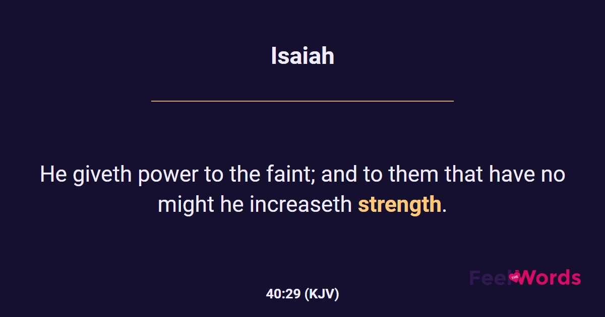 Isaiah 40:29 (KJV) - Bible Verse