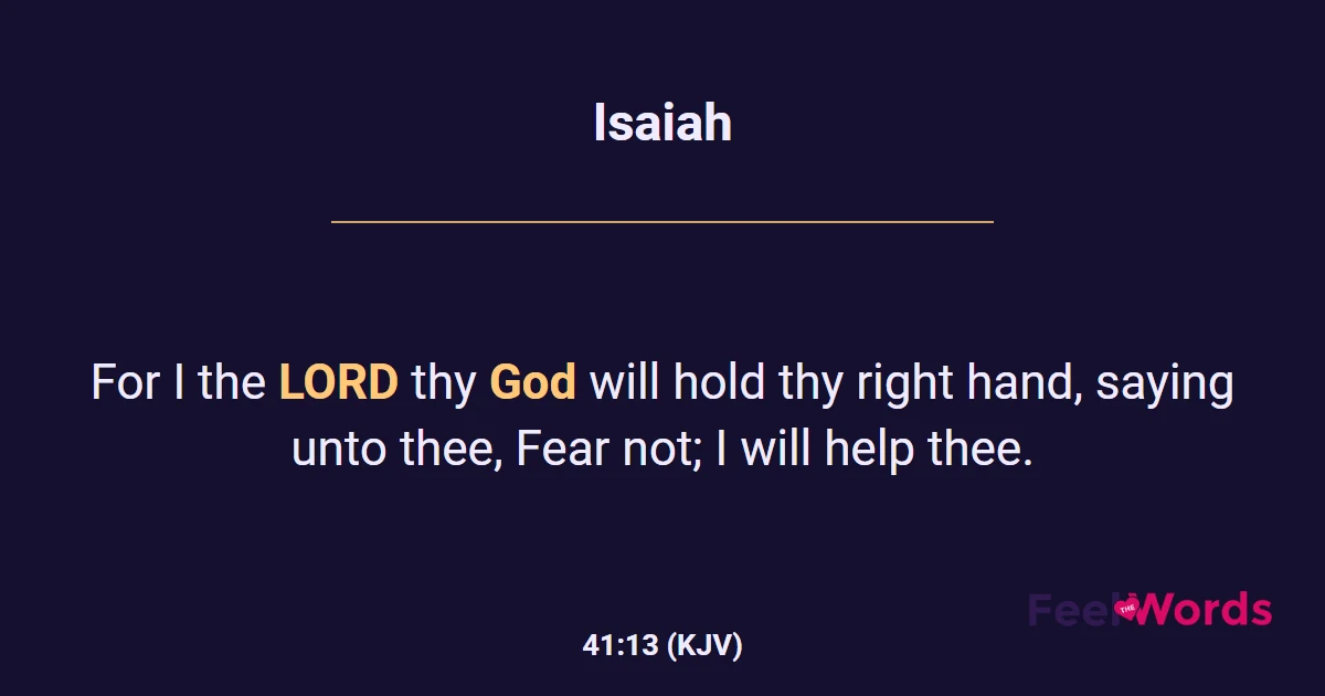 Isaiah 41:13 (KJV) - Bible Verse