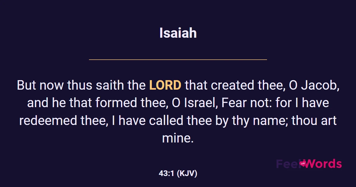 Isaiah 43:1 (KJV) - Bible Verse