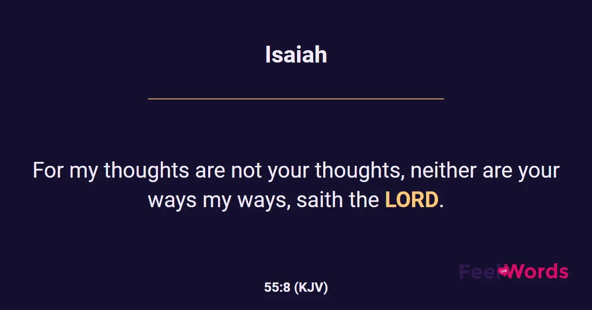 Isaiah 55:8 (KJV) - Bible Verse
