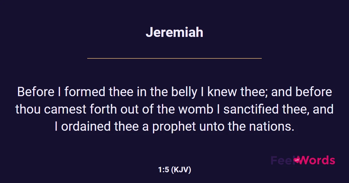 Jeremiah 1:5 (KJV) - Bible Verse
