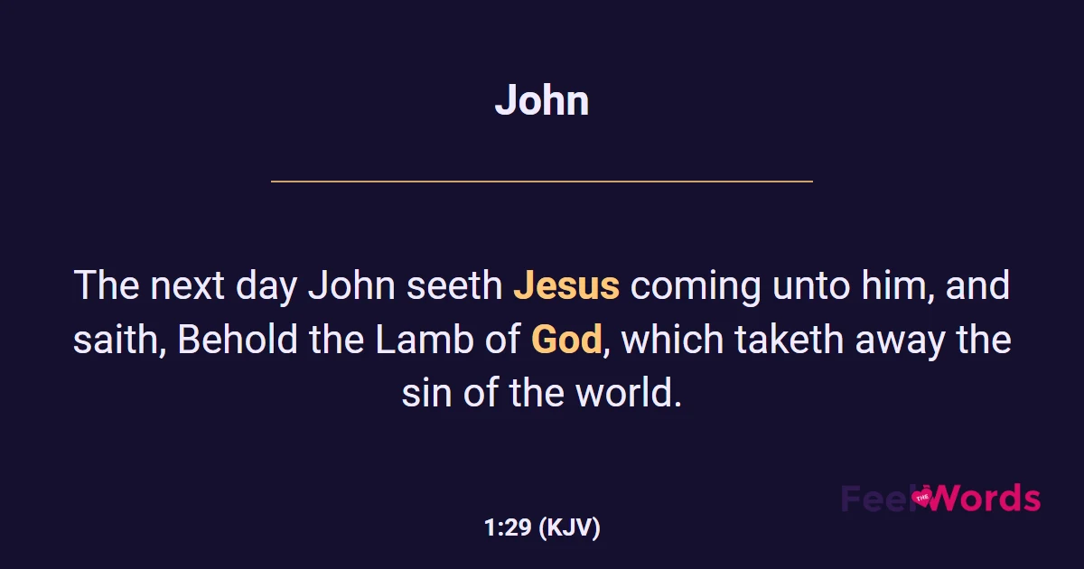 John 1:29 (KJV) - Bible Verse