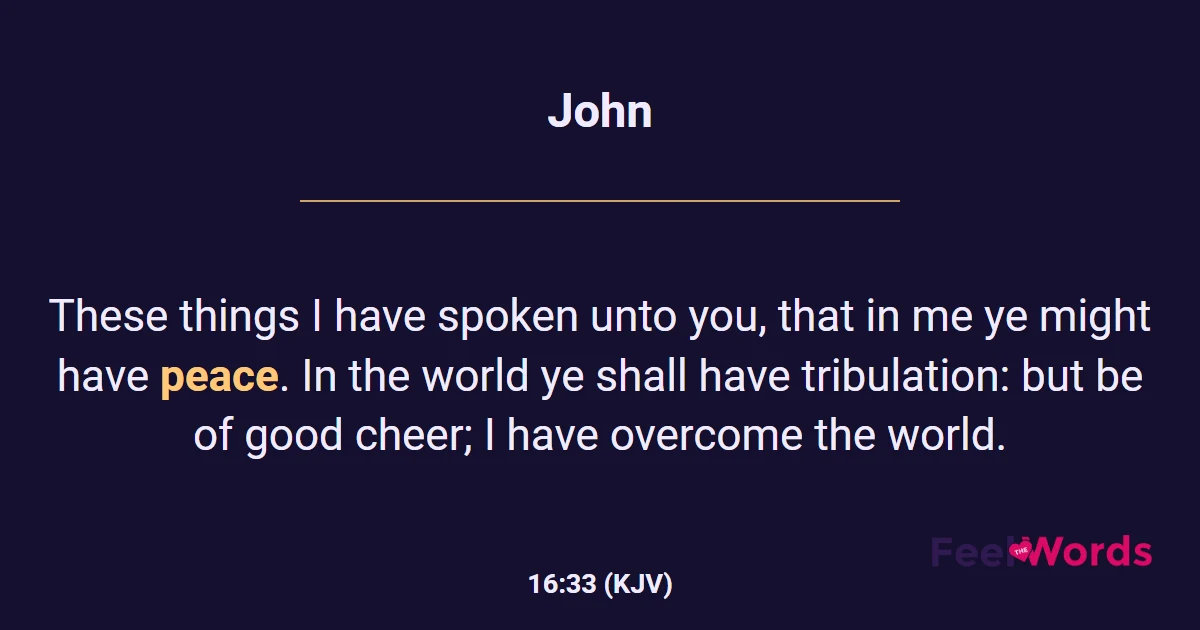 John 16:33 (KJV) - Bible Verse