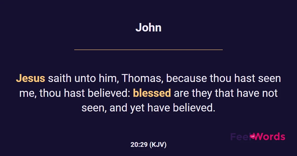 John 20:29 (KJV) - Bible Verse