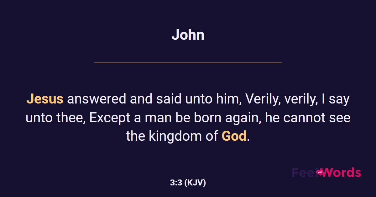 John 3:3 (KJV) - Bible Verse