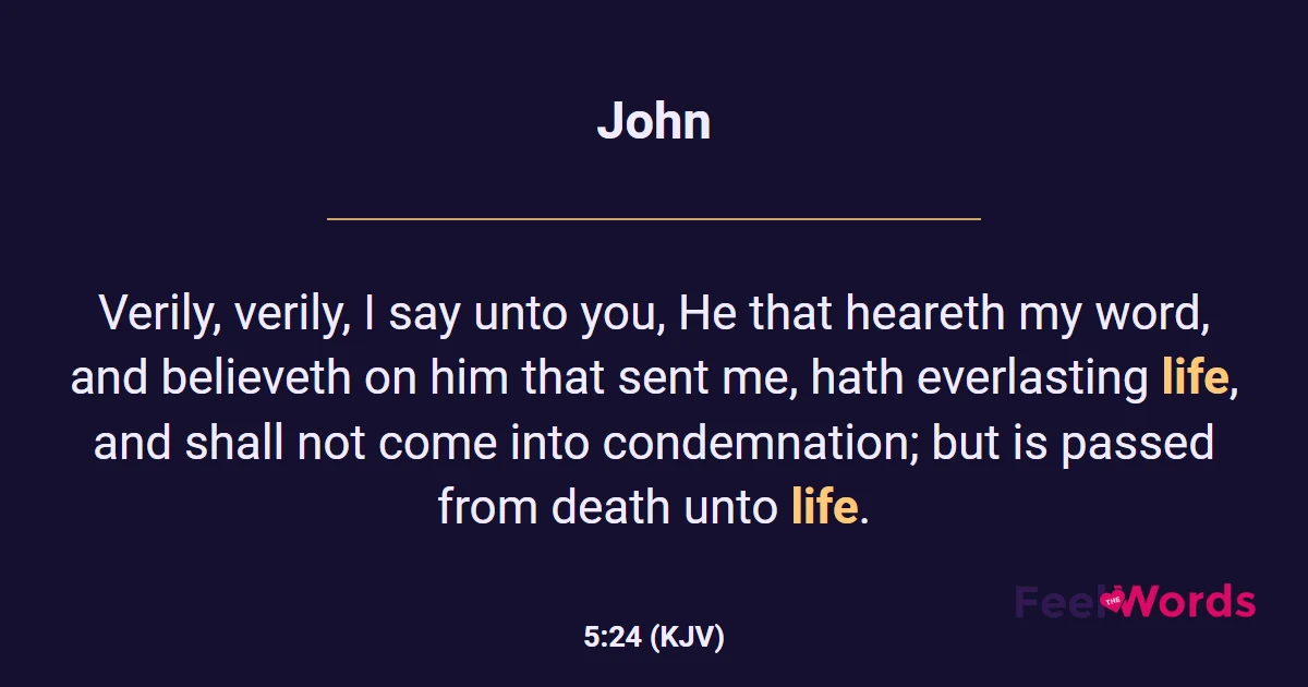 John 5:24 (KJV) - Bible Verse