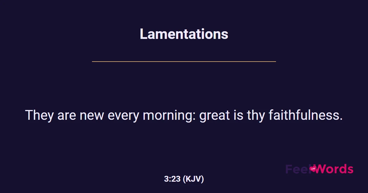 Lamentations 3:23 (KJV) - Bible Verse