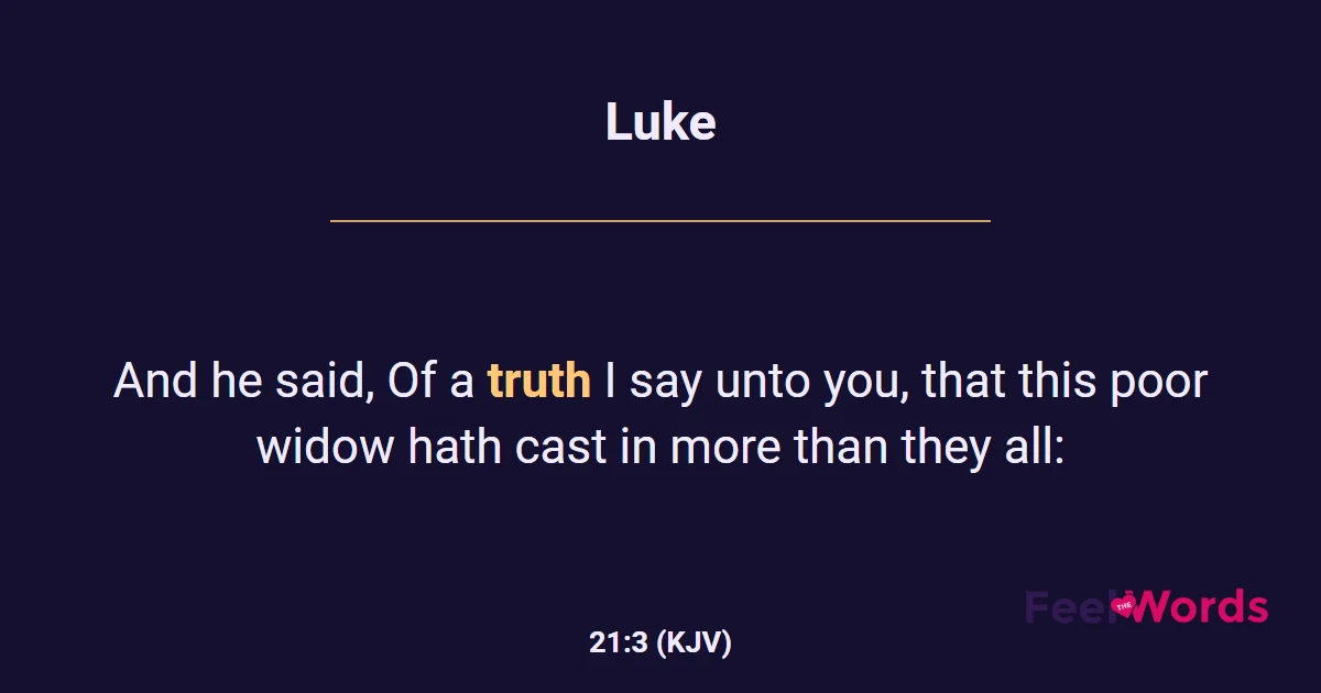 Luke 21:3 (KJV) - Bible Verse