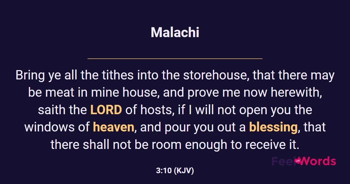 Malachi 3:10 (KJV) - Bible Verse