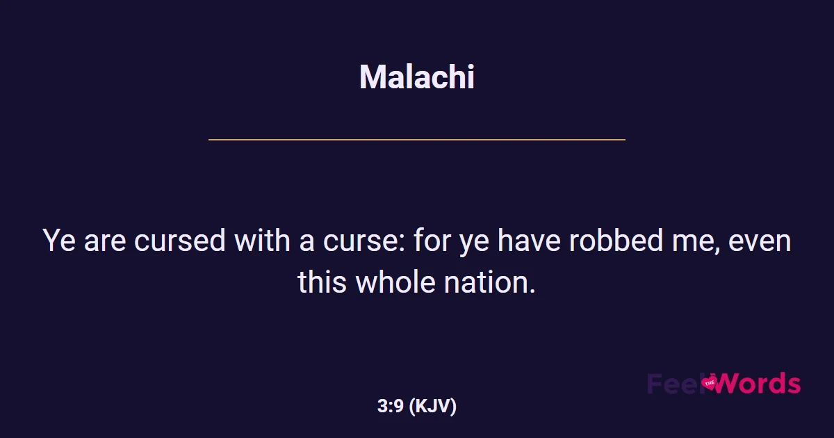 Malachi 3:9 (KJV) - Bible Verse