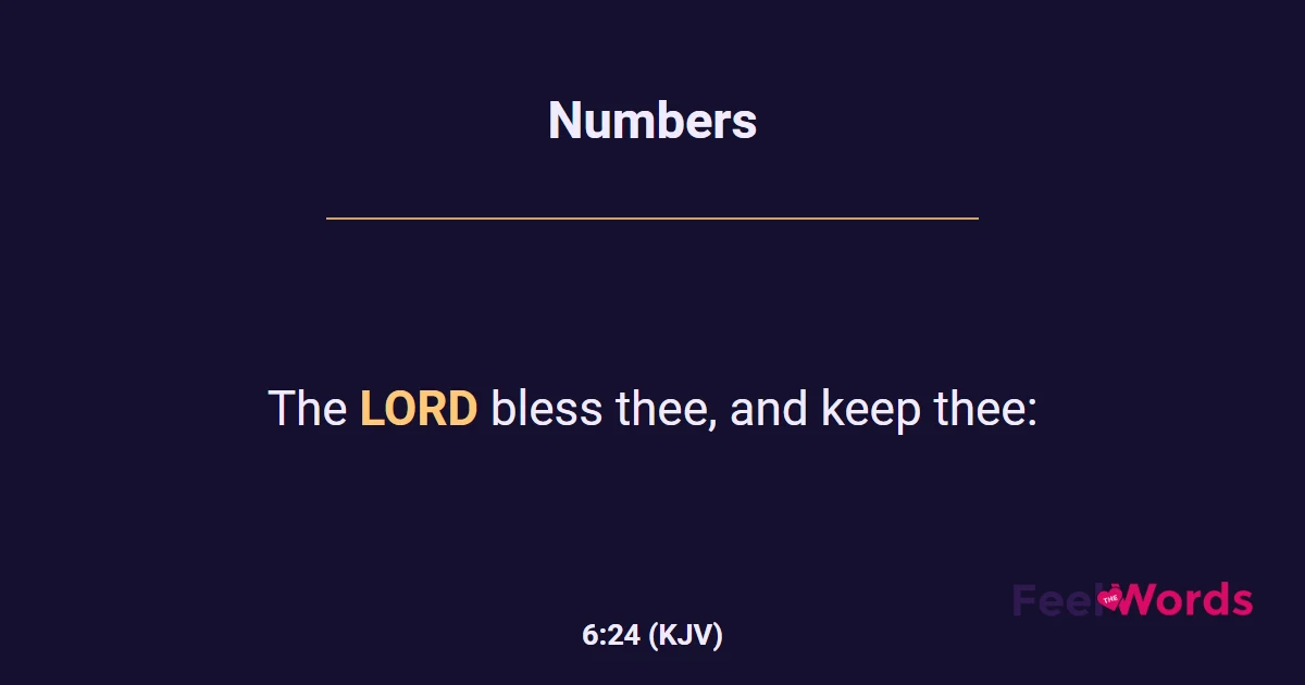 Numbers 6:24 (KJV) - Bible Verse