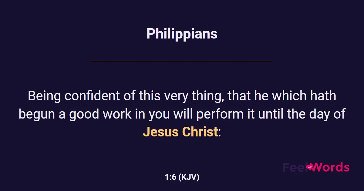 Philippians 1:6 (KJV) - Bible Verse
