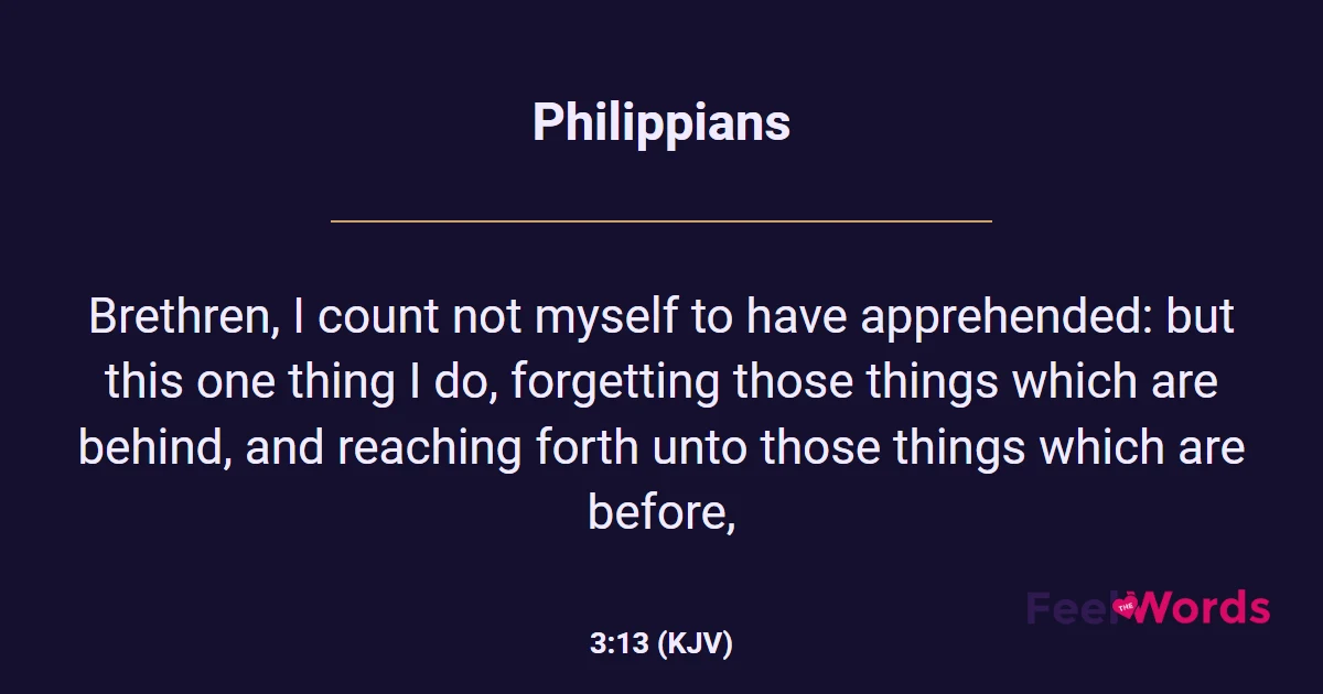 Philippians 3:13 (KJV) - Bible Verse