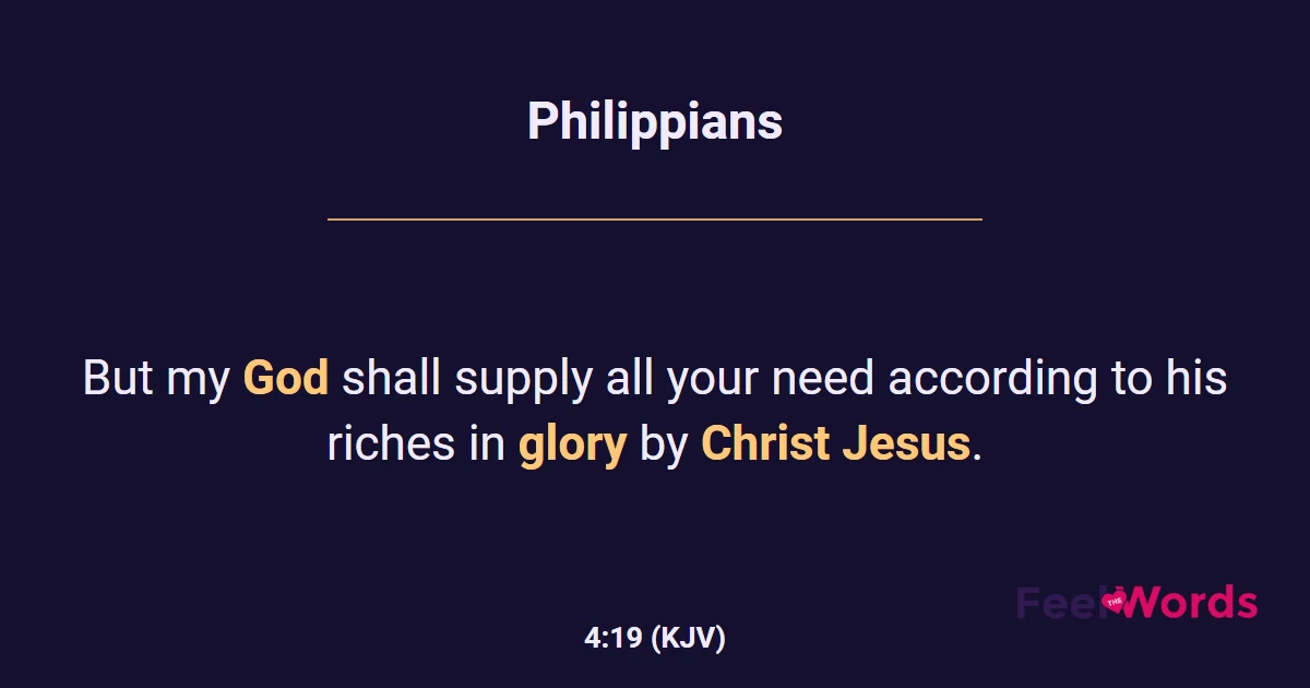 Philippians 4:19 (KJV) - Bible Verse