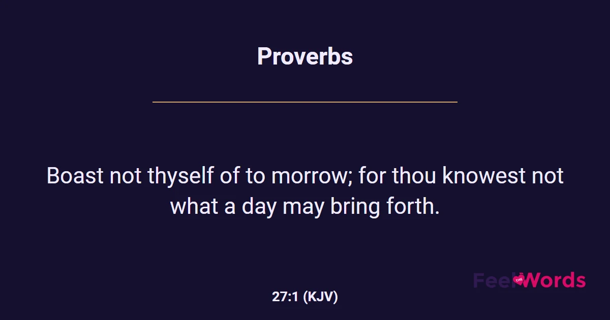 Proverbs 27:1 (KJV) - Bible Verse