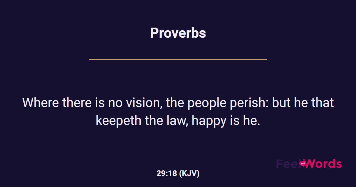 Proverbs 29:18 (KJV) - Bible Verse