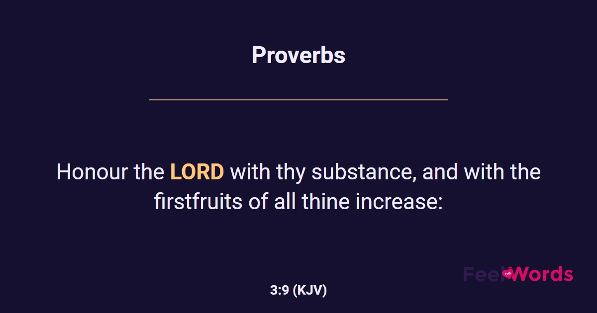 Proverbs 3:9 (KJV) - Bible Verse