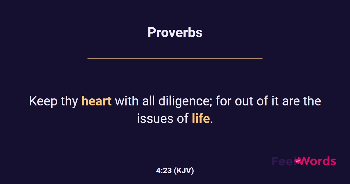 Proverbs 4:23 (KJV) - Bible Verse