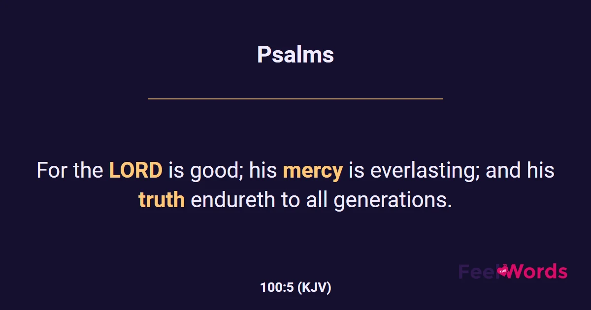 Psalms 100:5 (KJV) - Bible Verse