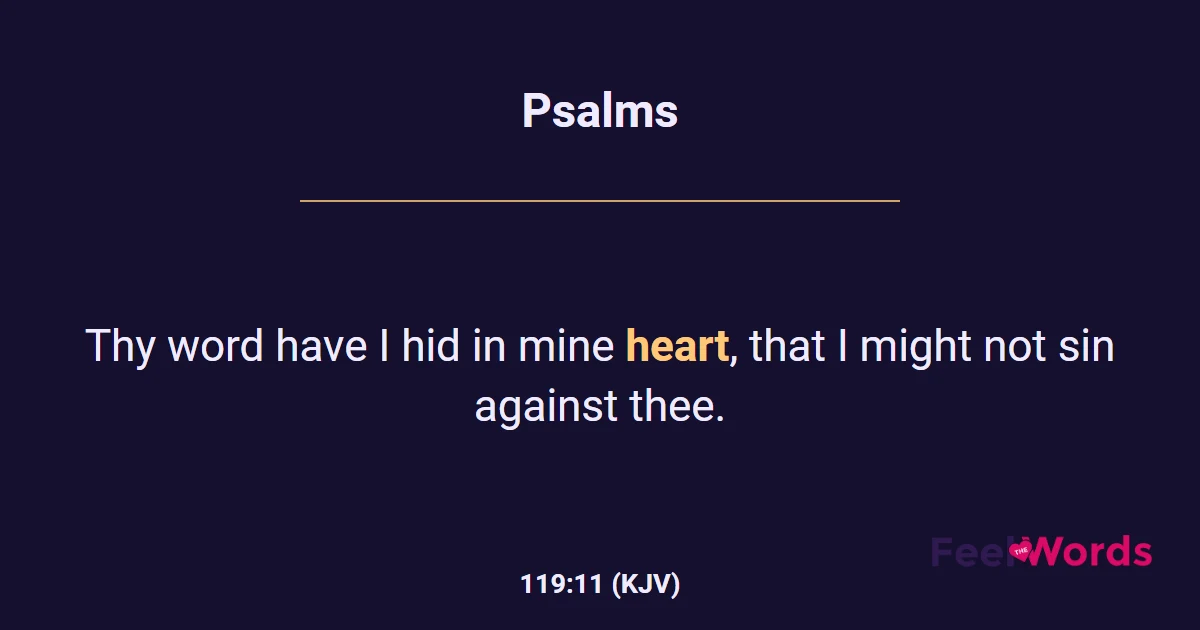 Psalms 119:11 (KJV) - Bible Verse