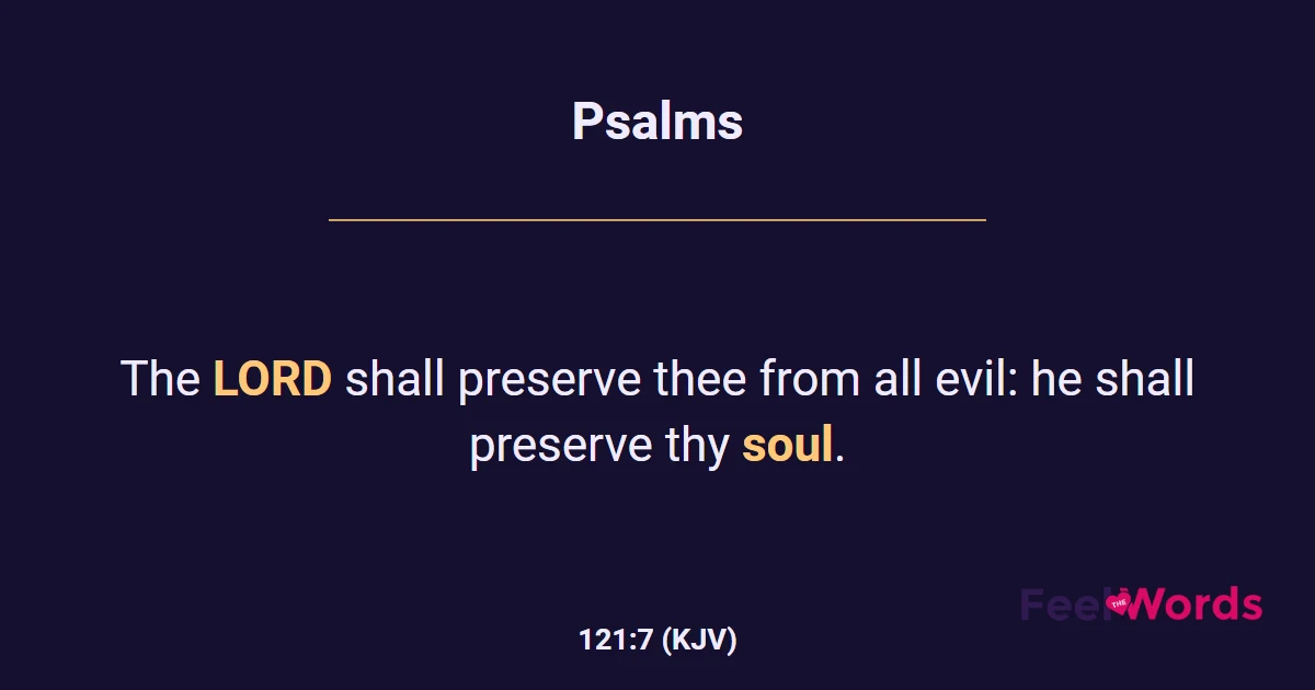 Psalms 121:7 (KJV) - Bible Verse