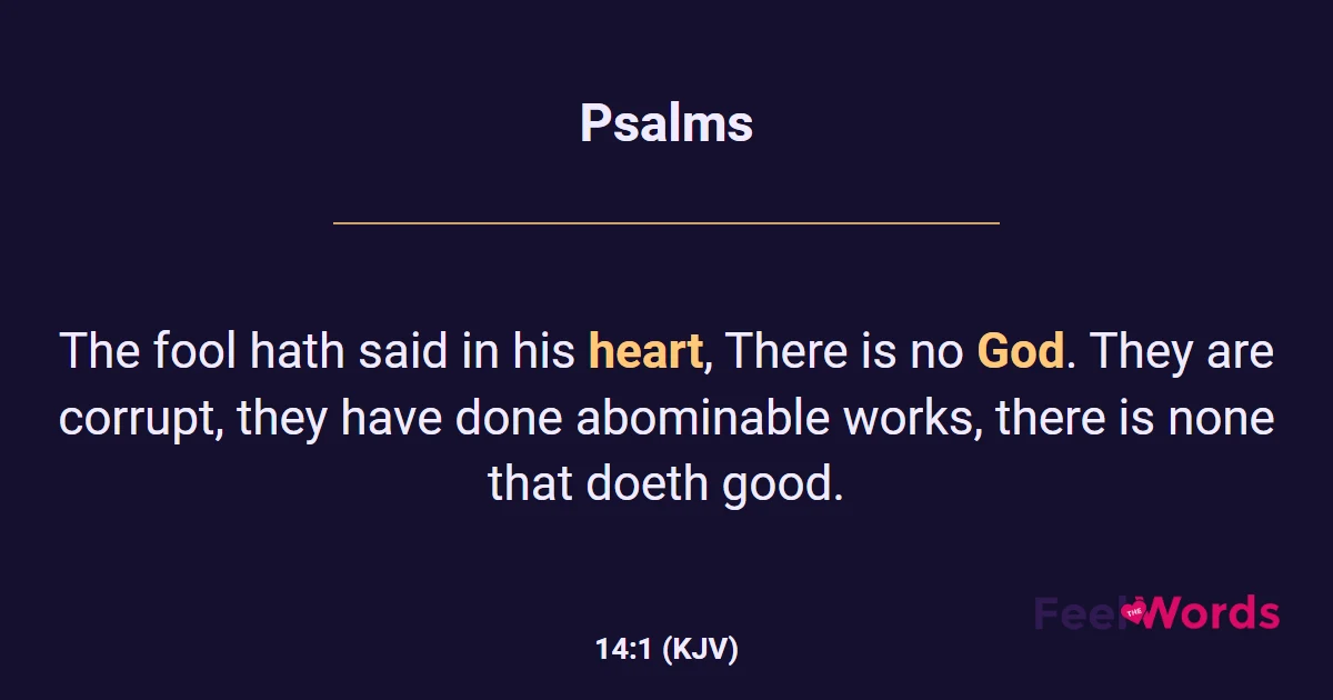 Psalms 14:1 (KJV) - Bible Verse