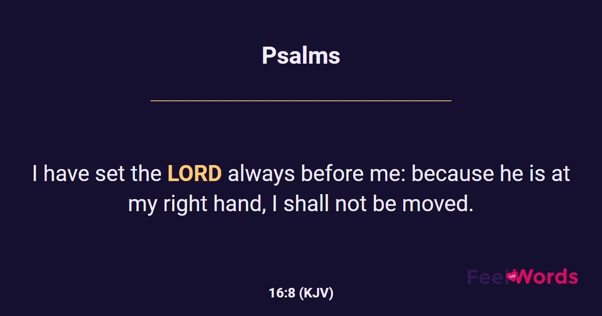 Psalms 16:8 (KJV) - Bible Verse