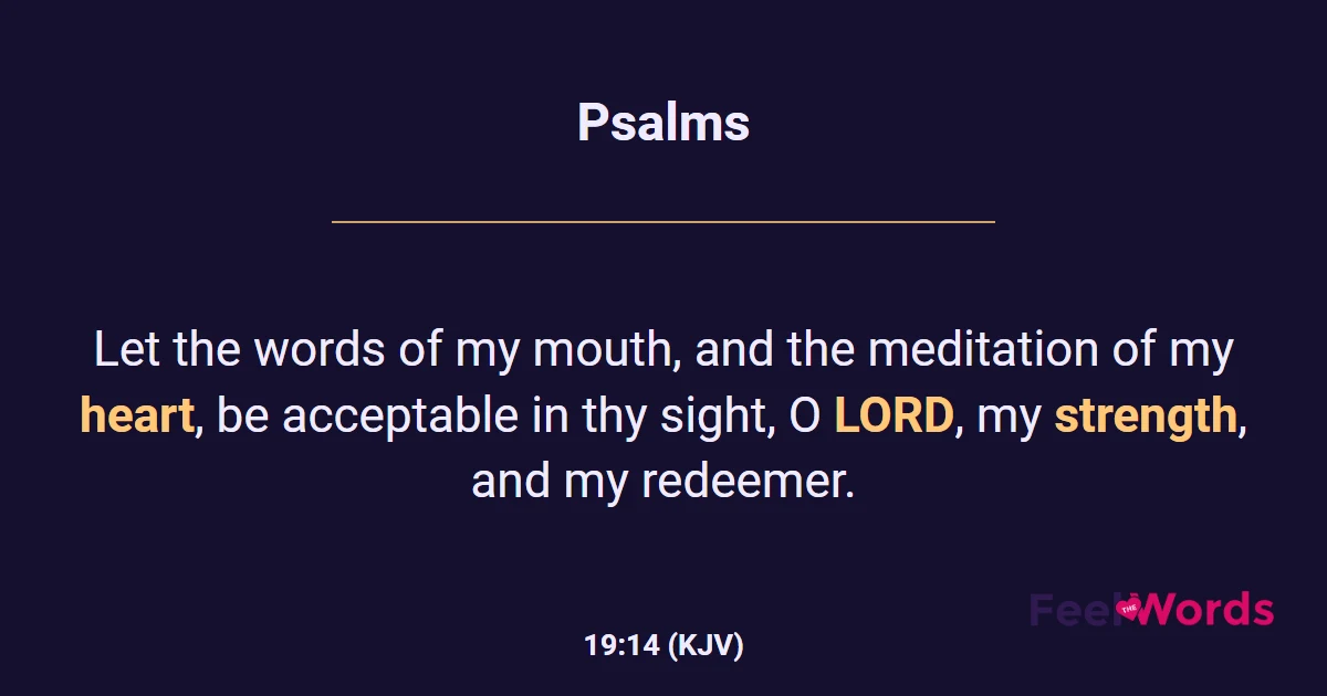 Psalms 19:14 (KJV) - Bible Verse