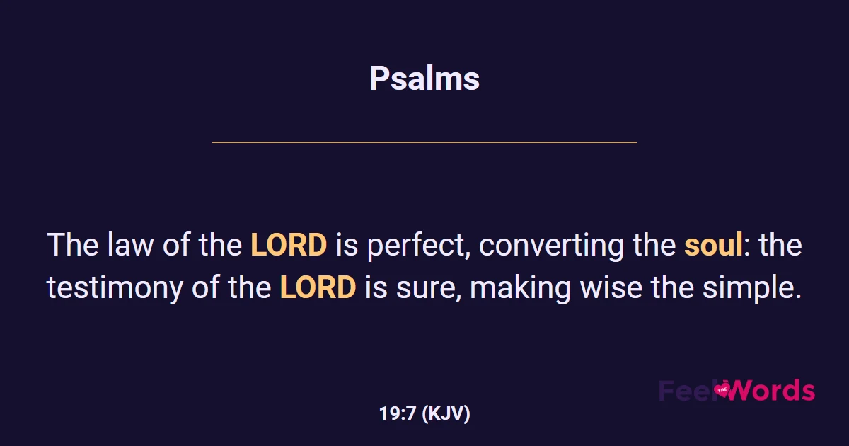Psalms 19:7 (KJV) - Bible Verse