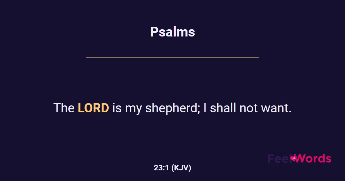 Psalms 23:1 (KJV) - Bible Verse
