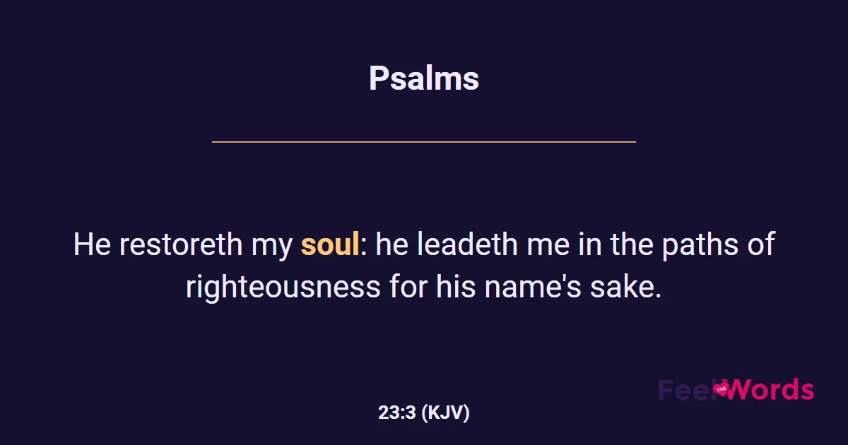 Psalms 23:3 (KJV) - Bible Verse