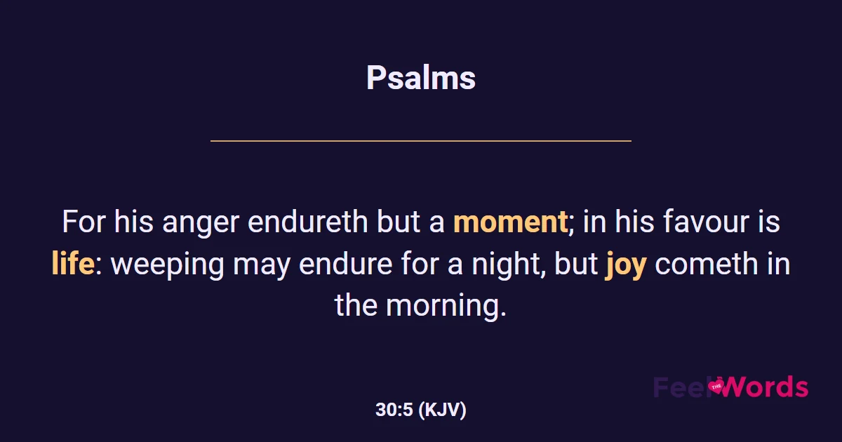 Psalms 30:5 (KJV) - Bible Verse